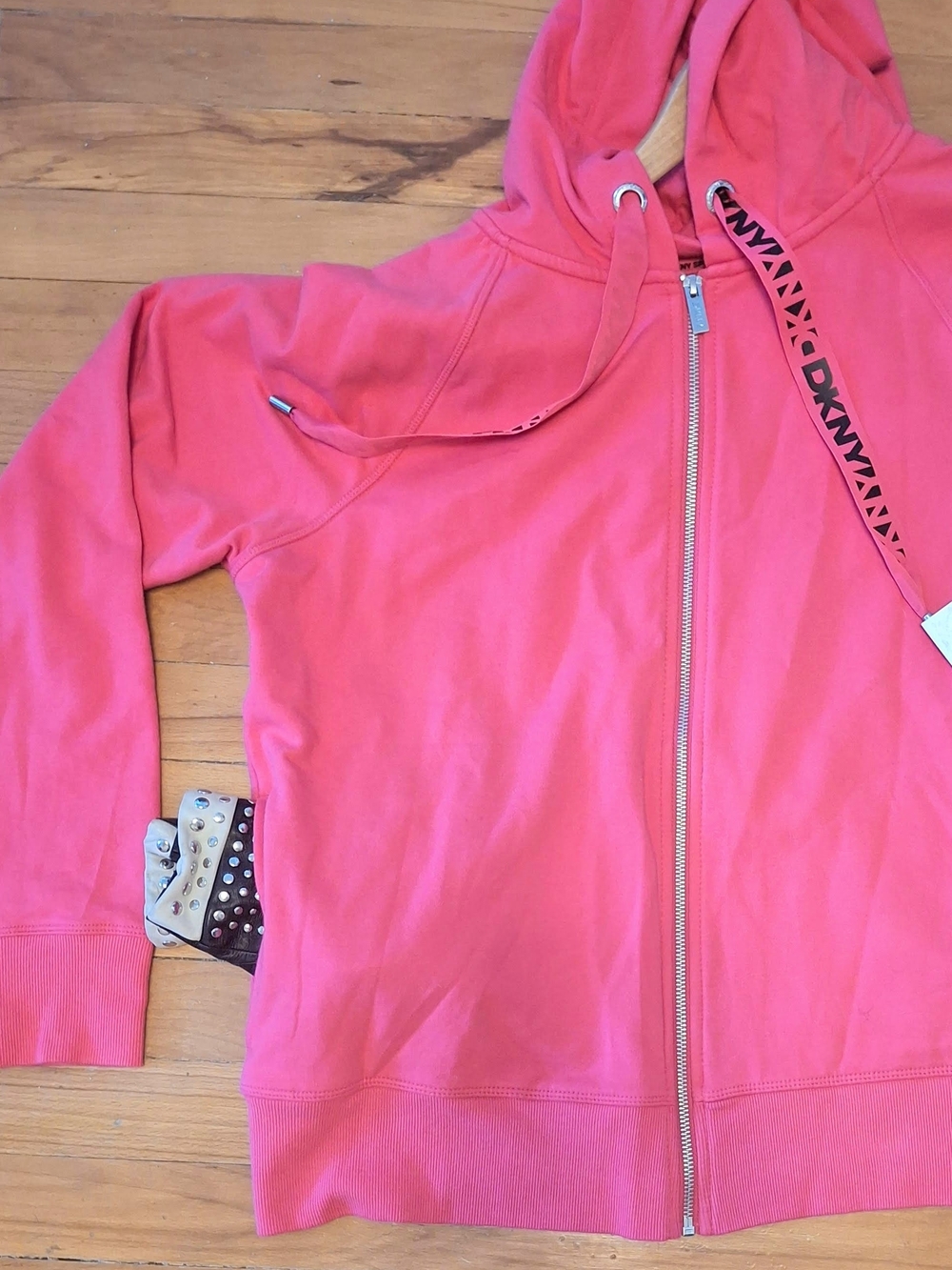 DKNY Womens Hoodie NWT - Two-Tone Zip - Picture 6 of 11
